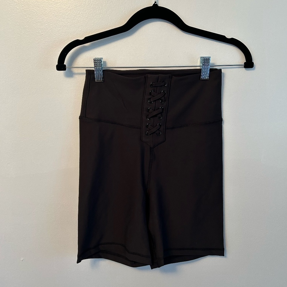 28 We Wore What Lace Up Biker Shorts